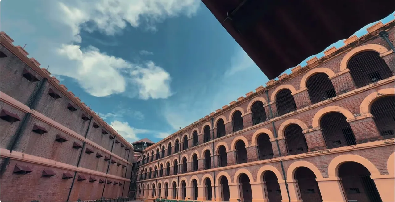 The historic Cellular Jail complex in daylight in Sri Vijaya Puram