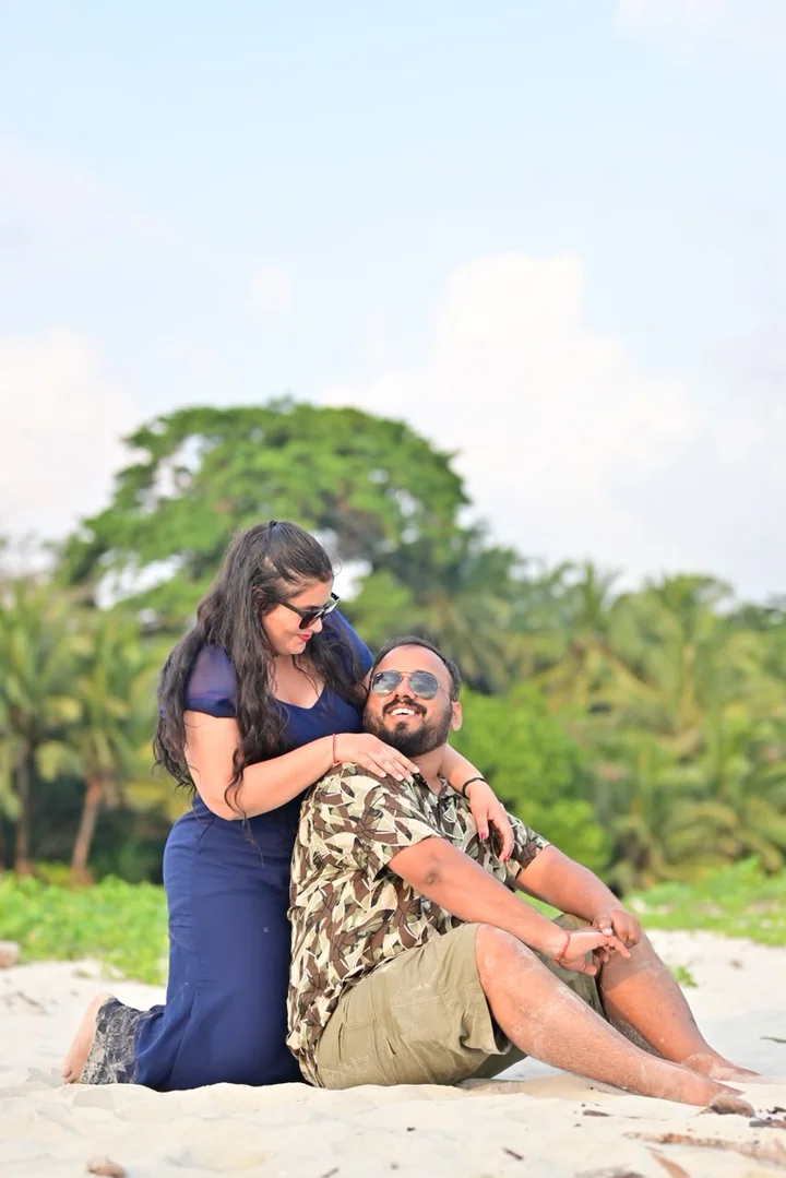 A couple relaxing together on an Andaman beach