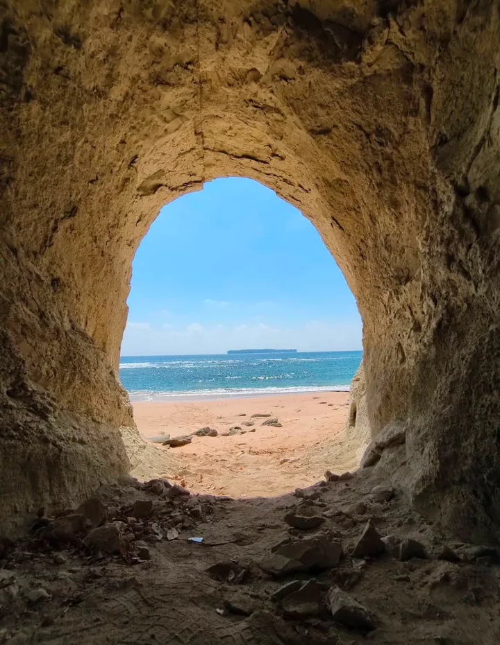 The shoreline and tropical vegetation at Sitapur Beach